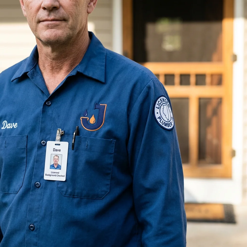 Licensed plumber showing ID badge in Carthage, NY